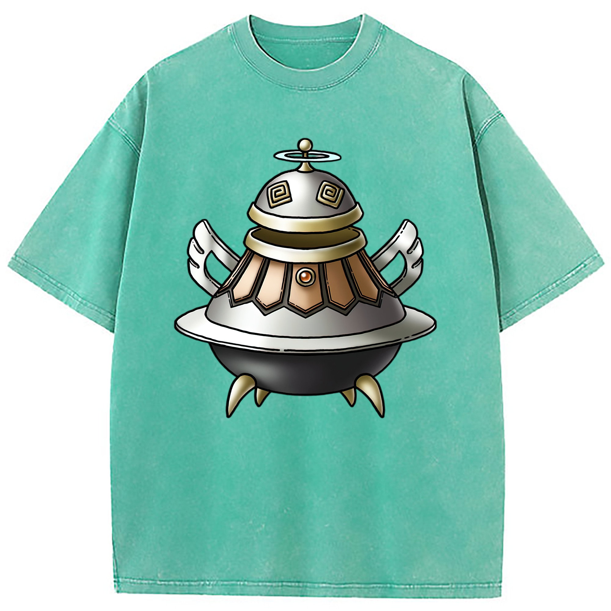 （画像用） ドラゴンクエスト Doragon Kuesuto Dragon Quest 綿100% ヴィンテージ風 半袖Tシャツ（フロントプリント）